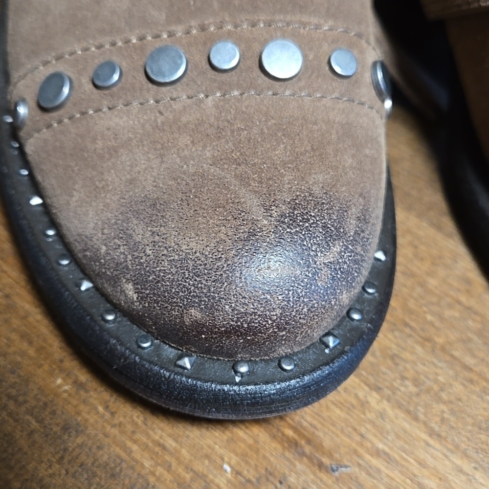 Sam Edelman Drea Studded Suede Tan Moto Boots Ladies 6.5 - Picture 10 of 10